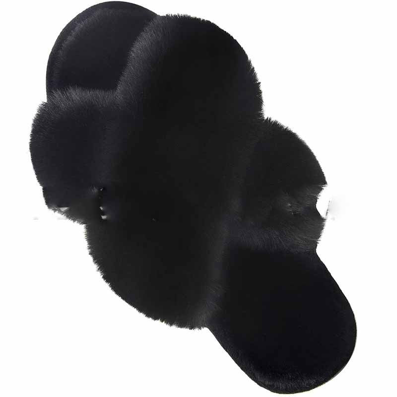 Women Fluffy Faux Fur Indoor Slippers