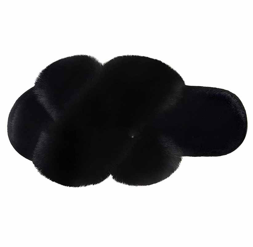 Women Fluffy Faux Fur Indoor Slippers